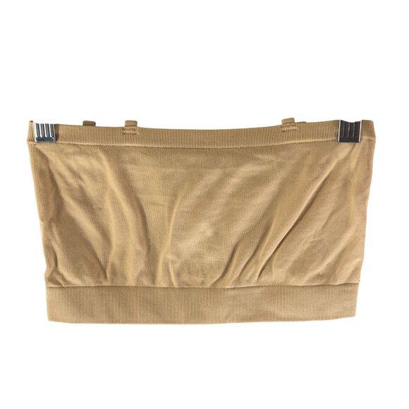 Nordstrom Bandeau Strapless Bra Wireless Removable Cups Beige M - Picture 2 of 3